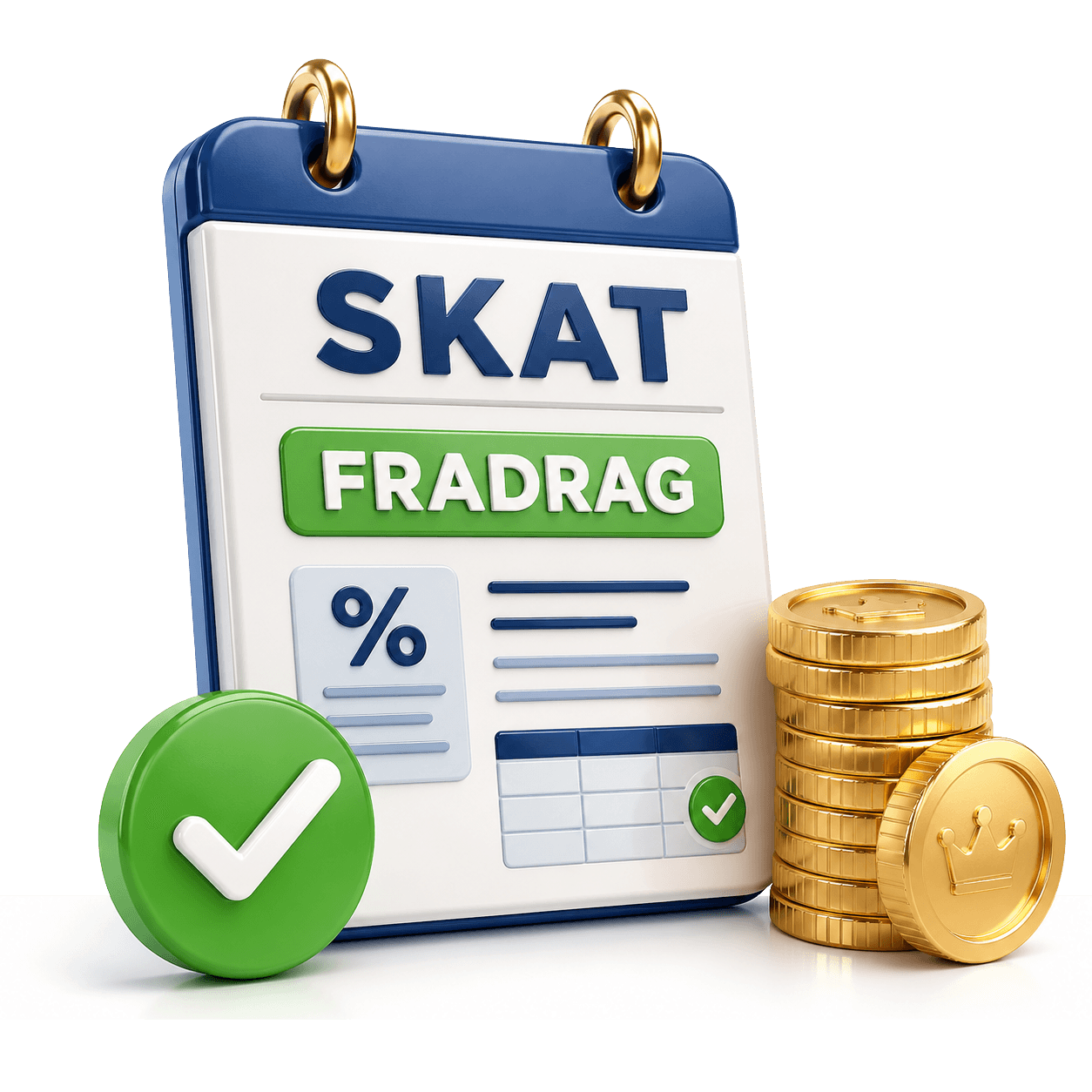 Illustration af servicefradrag og skattebesparelse på privat rengøring i Danmark